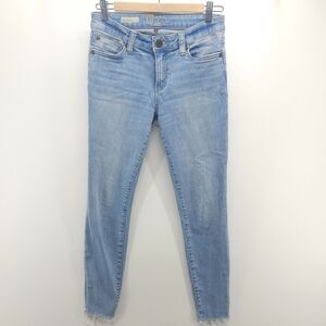 Kut From The Kloth Jeans Womens 2 Blue Denim Stretch Mid Rise Skinny Cut Off Hem